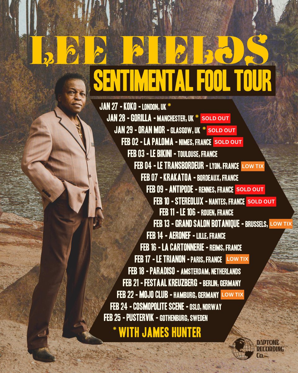 Lee Fields (@leefields12) on Twitter photo Our European tour has been great so far. Tickets are selling fast, so make sure to buy yours in advance. See you soon! 
leefieldsandtheexpressions.com/tour Our European tour has been great so far. Tickets are selling fast, so make sure to buy yours in advance. See you soon! 
leefieldsandtheexpressions.com/tour