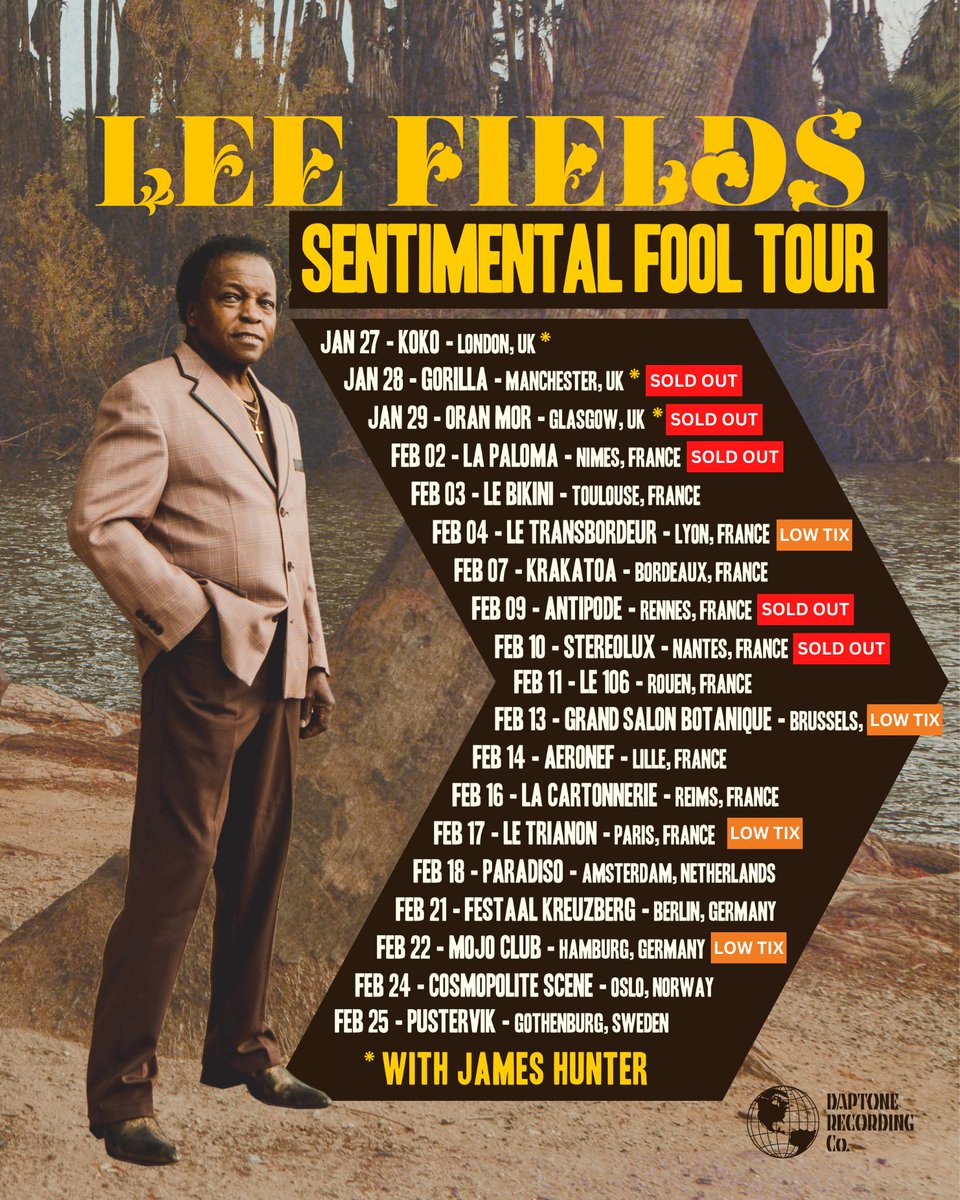 Our European tour has been great so far. Tickets are selling fast, so make sure to buy yours in advance. See you soon! leefieldsandtheexpressions.com/tour