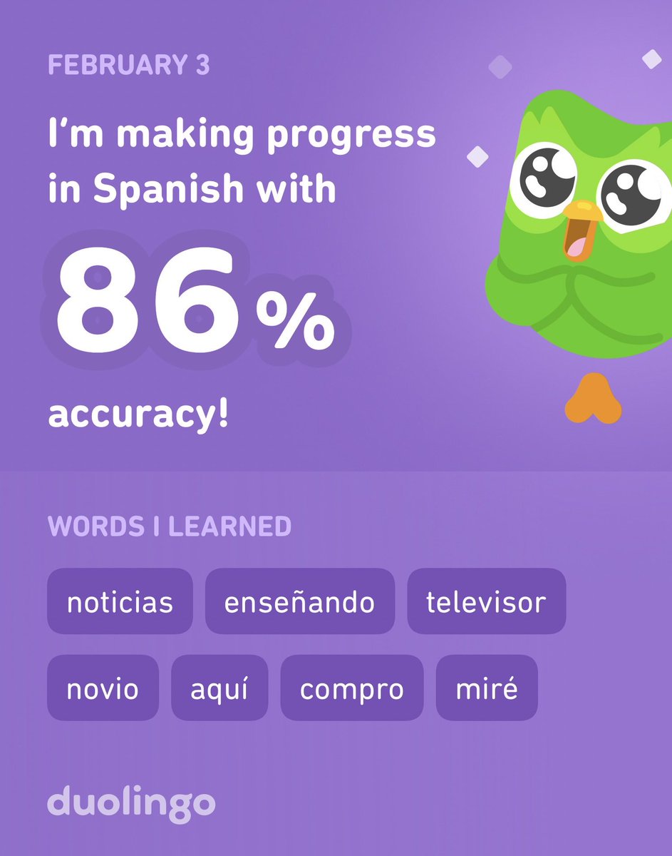 I’m learning Spanish on Duolingo! It’s free, fun, and effective.