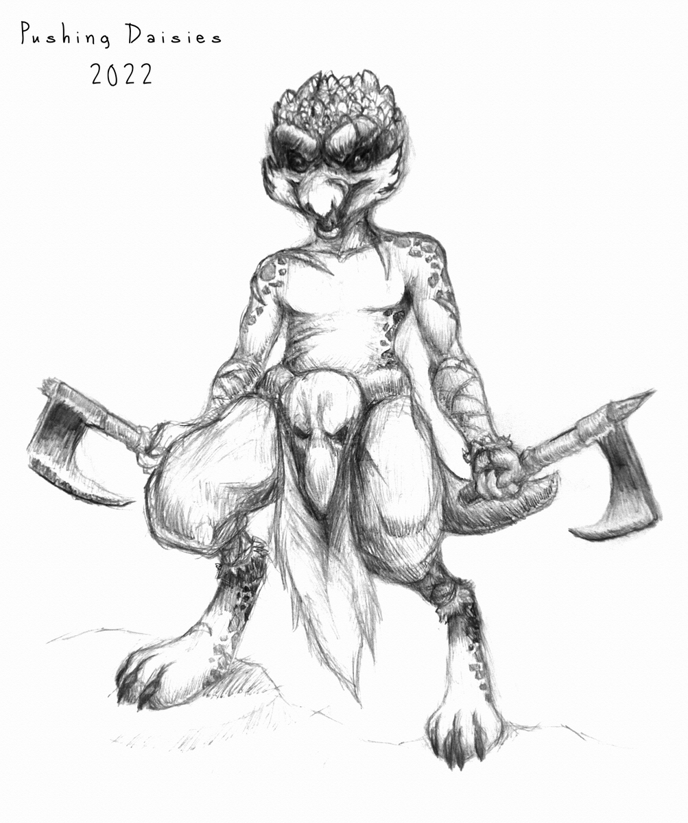 DaisyAnthro's tweet photo. Sketch I drew in pencil of my kobold barbarian Hornet. Cleaned in photoshop. Composed of 98% ragenol. #furry #anthro #oc #characterart #portrait #traditional #scaly #d&amp;d #dungeons&amp;dragons #adventurer #kobold https://t.co/YrkJC53wg3