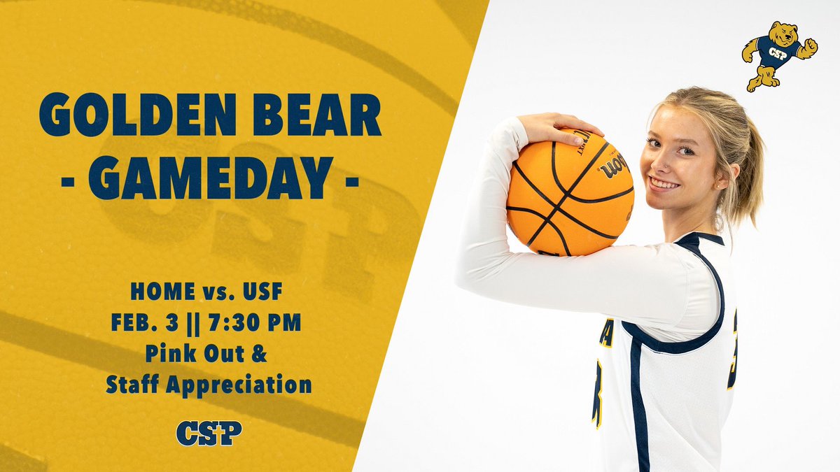 Best day of the week! It’s GameDay!! And the Bears are back for another home weekend at the GC! We host USF tonight at 7:30 pm for a pink out and staff appreciation night! 🏀💓🤩