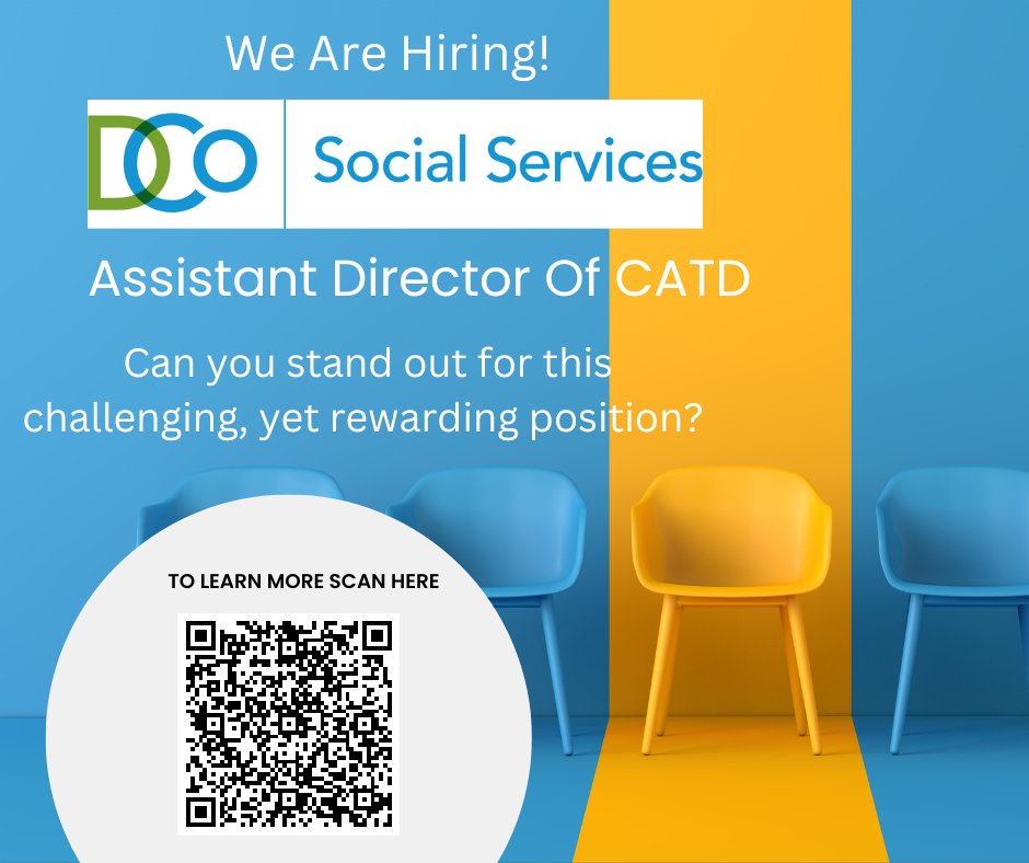 DCoDSS's tweet photo. Are you a great manager, and Social Worker with a passion for people? @DCoDSS is hiring! Durham County is a great place to work! #besttalent #socialworker #assistantdirector #catd https://t.co/ejBBQEyhIn
