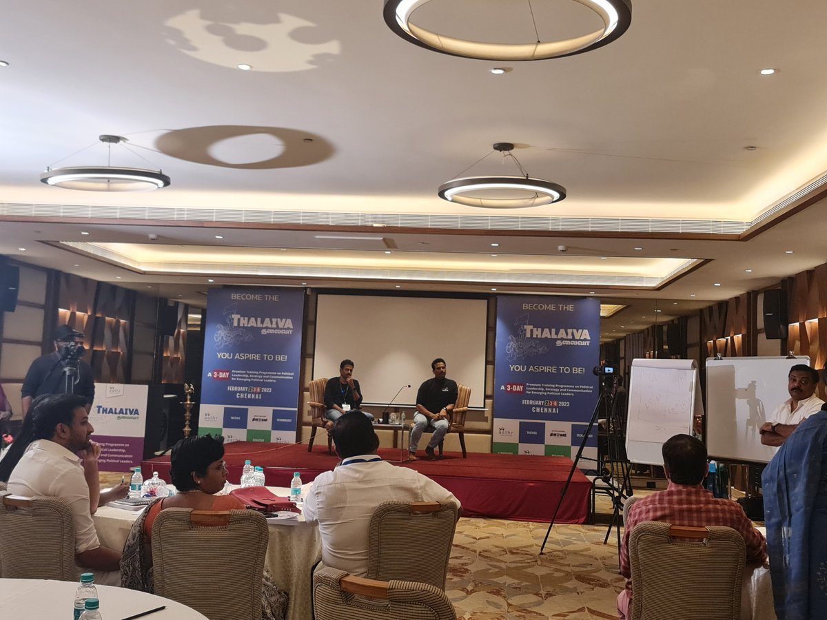 ThalaivaNxt's tweet photo. Such an energy-filled, data-driven fireside chat it was with the CEO with a difference, Thiru. @sureshsambandam CEO, Kissflow on the "Dravidian Model".
@aspireswami #ThalaivaNxt #tamilnadupolitics #leadershipcoaching #tamilnadu_politics #youngleaders #leadershipgoals https://t.co/ClTDxEatxu