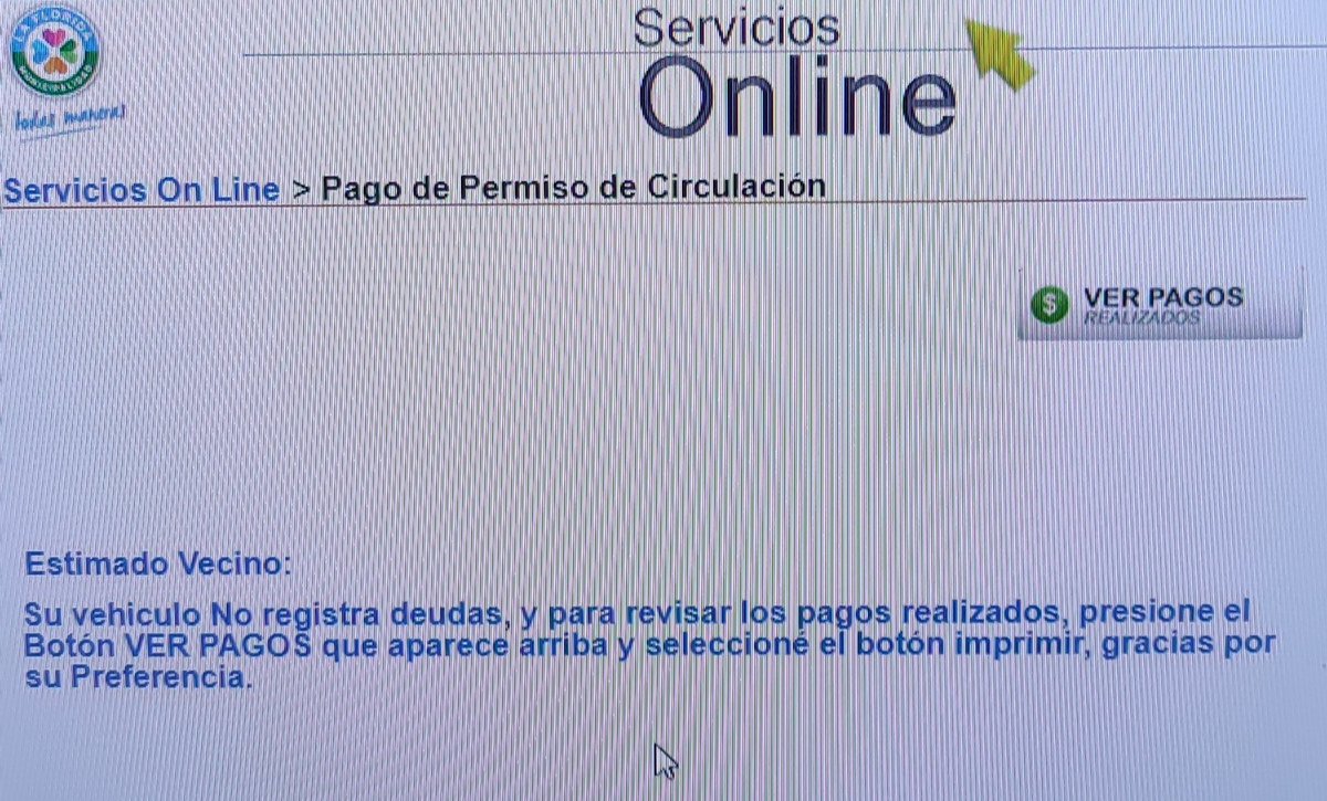 orlandoavalos's tweet photo. Que ocurre con la página para pagar el permiso de circulación? @rodolfocarter  @MuniLaFlorida https://t.co/GhjgBlOkdv