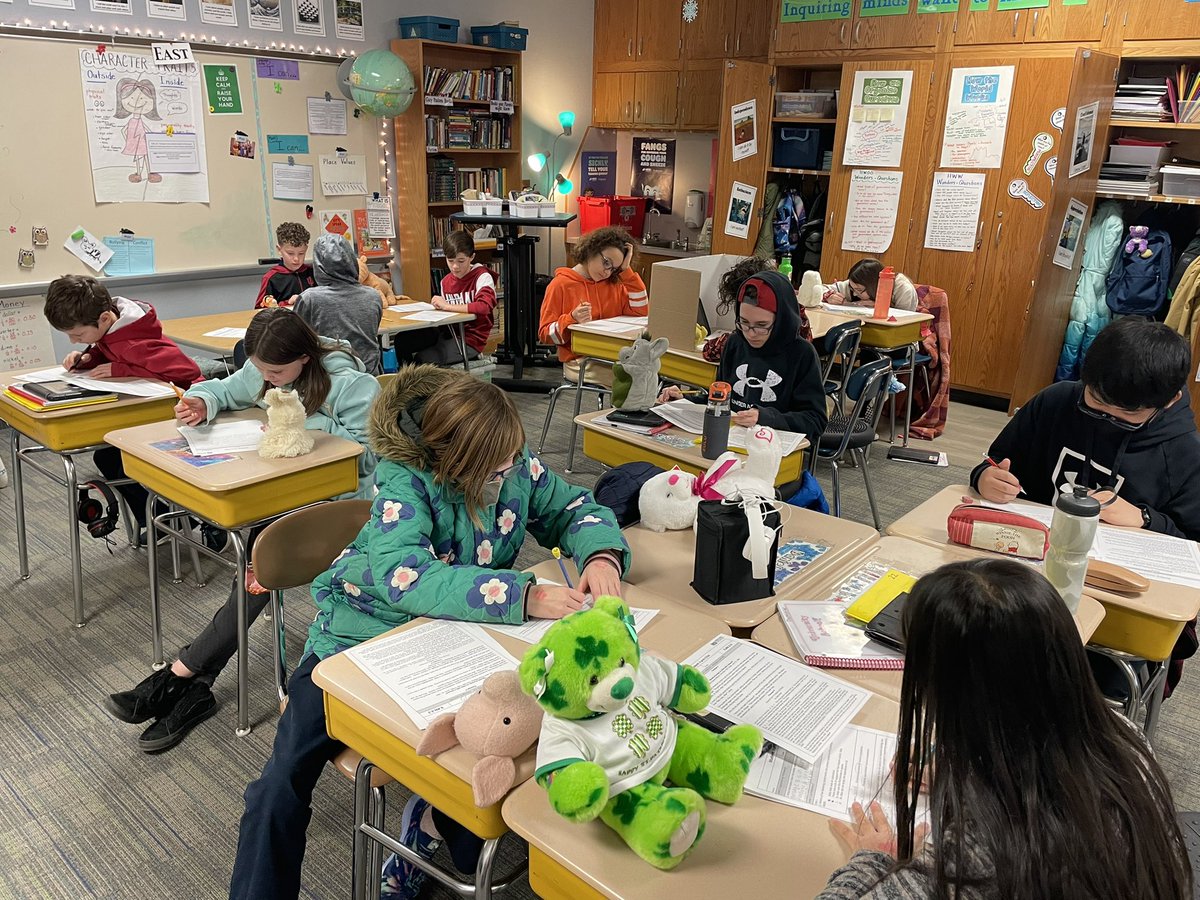 Ms_Kroll's tweet photo. When the class finds evidence that you used to be a 1st grade teacher high up in a closet…impromptu stuffy day!  #letkidsbekids @UniversityElem @MCCSC_EDU #funinfifthgrade https://t.co/Jw0hDM72pz