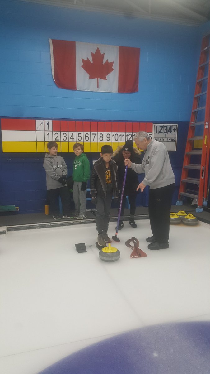 Fifth graders at the Ardsley Curling Club for their culminating event for the curling unit.  They were outstanding.  Some future curlers in the making!