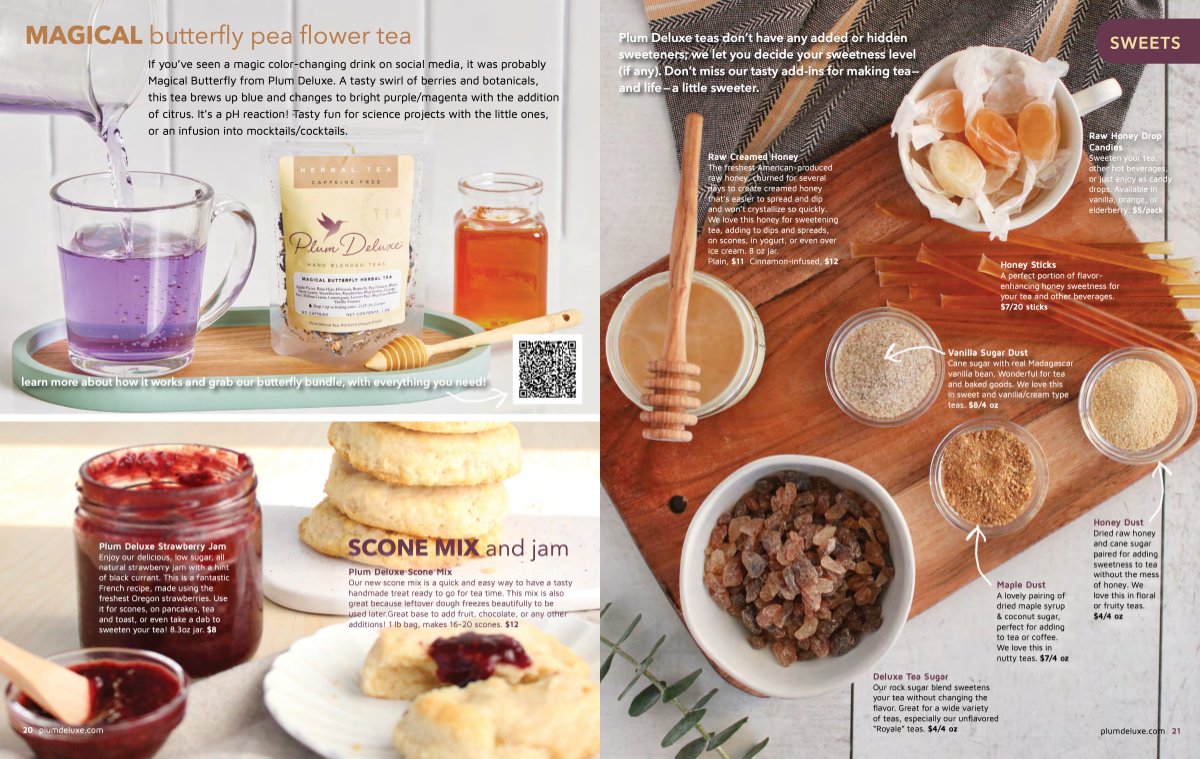 AaronOrendorff's tweet photo. Drop. Dead. Gorgeous.

My wife’s love affair with @plumdeluxe deepened when this 34-page beauty hit our doorstep.

She already gets the monthly subscription … but now we’re adding a “Tea Things” line item to our quarterly family budget 😍 https://t.co/aMYjpmlCfk https://t.co/mBUakCEJr2