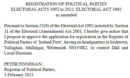WilliamQuill's tweet photo. An unwelcome addition to the Register of Political parties. https://t.co/ixeI3aOiW0