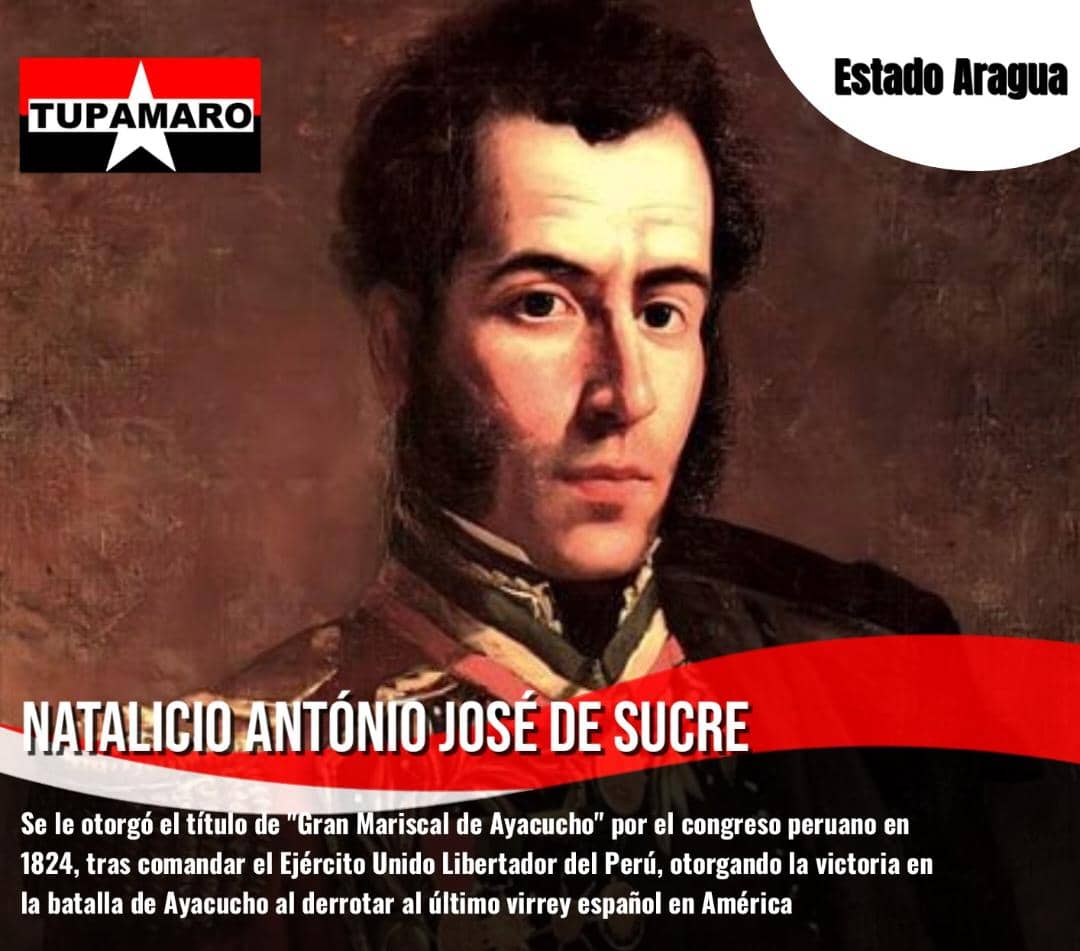 #Efemerides || Natalicio António José de Sucre,  se le otorgó el título de 'Gran Mariscal de Ayacucho' 
#LinaresModernoYProductivo
#LinaresRebelde2023
#BastaDePersecucionEconómica