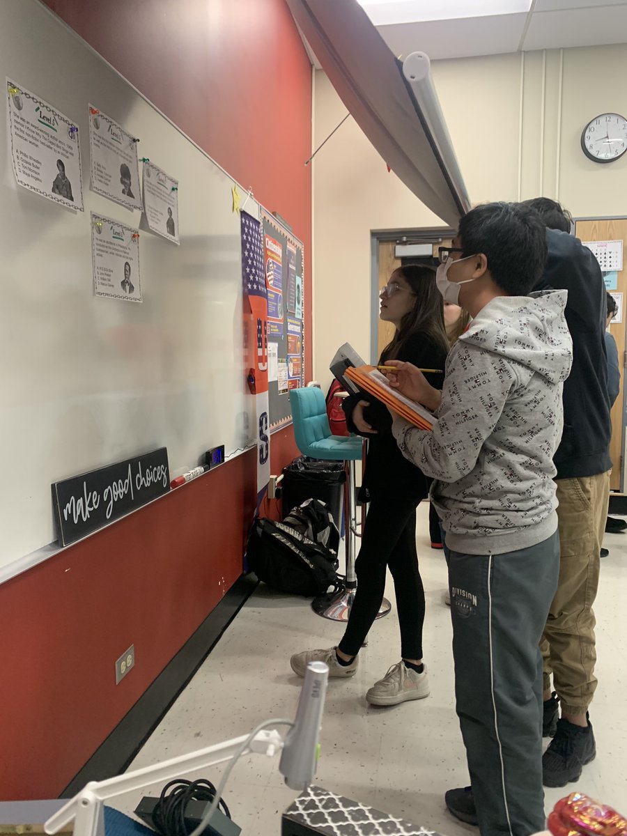 MsMThib's tweet photo. @elm401_cougars in my civics class learned about amazing Americans in our #blackhistorymonth2023 escape room! Thank you @escaperoomEDU! @epcusd401 https://t.co/ArfDle7nuE