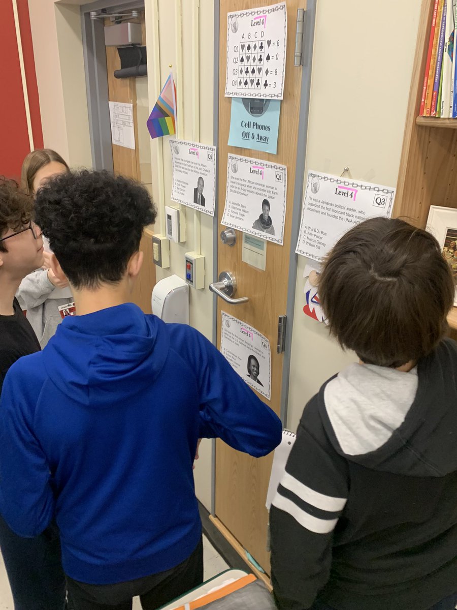MsMThib's tweet photo. @elm401_cougars in my civics class learned about amazing Americans in our #blackhistorymonth2023 escape room! Thank you @escaperoomEDU! @epcusd401 https://t.co/ArfDle7nuE