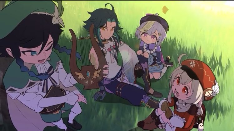 dailyxiaoventi's tweet photo. xiao and venti from the korean version of let the wind tell you ft their official voice actors ! https://t.co/JUtSQ9ttnS