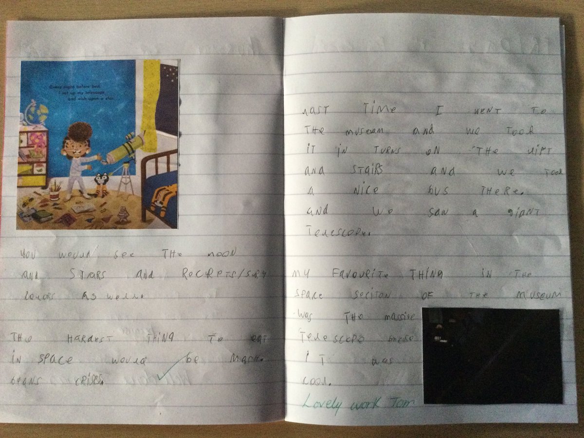 Foxes_RCP's tweet photo. Our museum trip inspired us to write about what we might see when looking through a giant telescope.#RCPEnglish https://t.co/D2CUQBdVUP