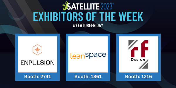 Here are this week's #FeatureFriday exhibitors you'll see on the show floor at #SATShow: <a href="/enpulsion/">ENPULSION</a>, <a href="/leanspace_io/">Leanspace</a>, and RF-Design.

Every Friday, we randomly choose three exhibitors to feature. Stay tuned for next week's #FeatureFriday!