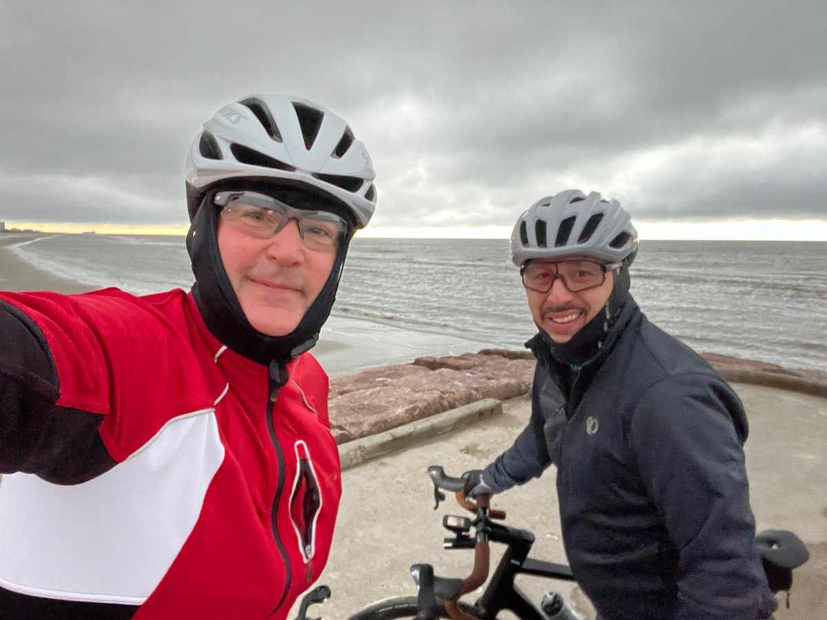 A great start to our neuroscience program retreat in Galveston TX-  an early morning bike ride with our amazing Neuroscience dept administrator Jay Villarreal.