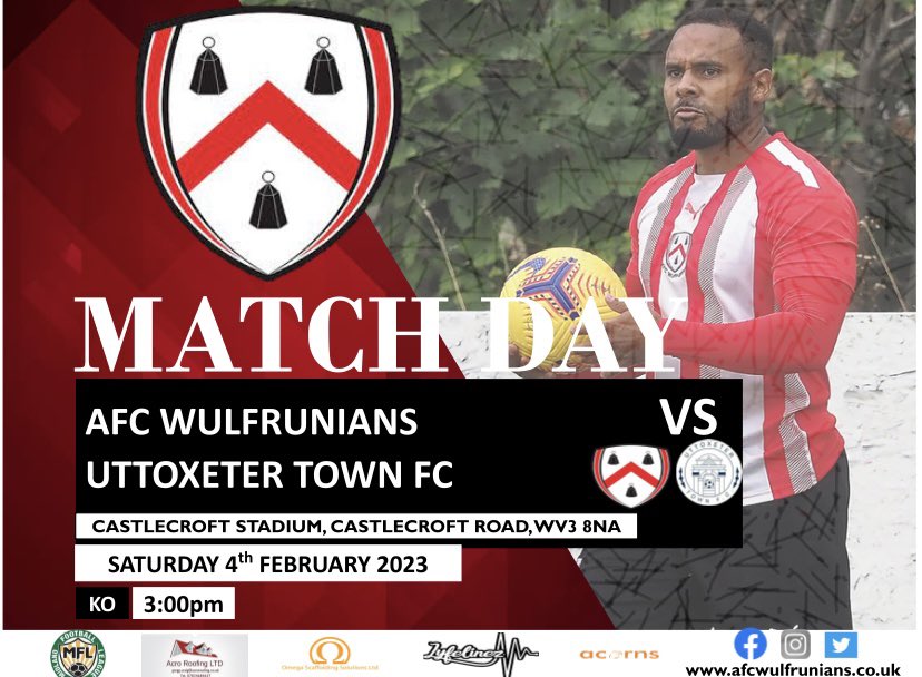 AFC are back in league action this Saturday at home against Uttoxeter Town FC 💥3PM KICK OFF 💥 3PM KICK OF💥 Bar, Hot and Cold Food, Food Kiosk £7 Adults : £4 Juniors (U16 - 12) : £4 Concessions : U12’s Free Pay on the door - cash or card