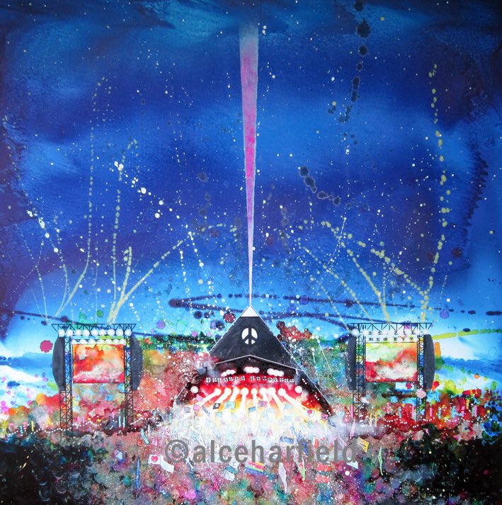 Win this original @glastonbury painting for a £5 donation to @BathRefugees follow crowdfunder.co.uk/p/original-pai… @glastobation @GlastoFestFeed @glastonburytip2 @Glastopia @bathartfair @BathLifeAwards