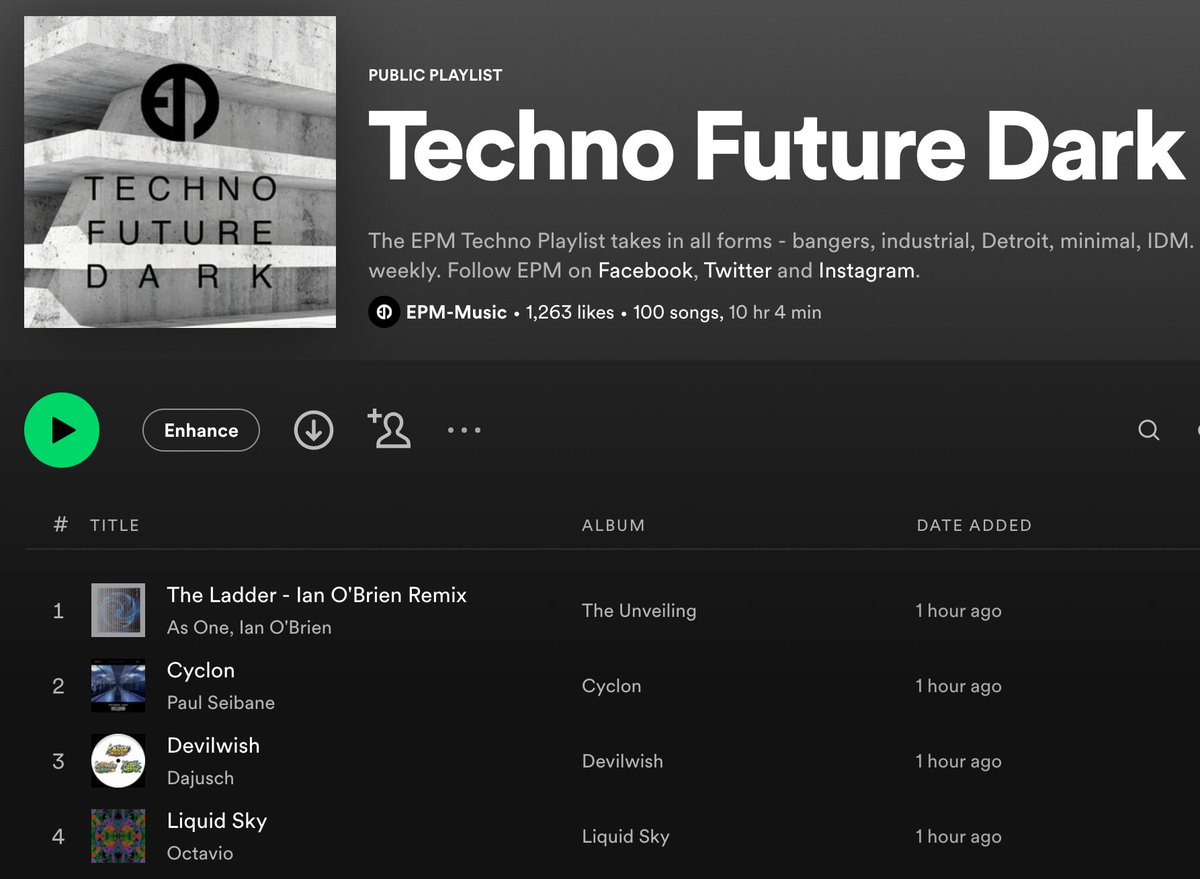 EPM_Music's tweet photo. Just updated our #Techno #Playlist with new 🔥 from As One (Kirk Degiorgio), Ian o'Brien, Dajusch, Octavio, Paul Seibane, Jason Patrick, A.D., Thomas Barnett, Portex and more 🥳💪♥️
▶️ https://t.co/OGdZubr1RA 
#Electronica #Spotify #IDM https://t.co/cVsaEzGNuD