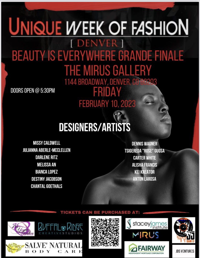 denversunique's tweet photo. One week away &amp; already almost sold out!! Get your tickets today to our last Grande Finale show!!!
Friday, February 10. Doors open at 5:30pm. 

https://t.co/2SQv6C8fIc

#AtYourService #duwf #grandefinale #beautyiseverywhere #everyonewelcome #denversuniqueweekoffashion https://t.co/OR7r6Am90n