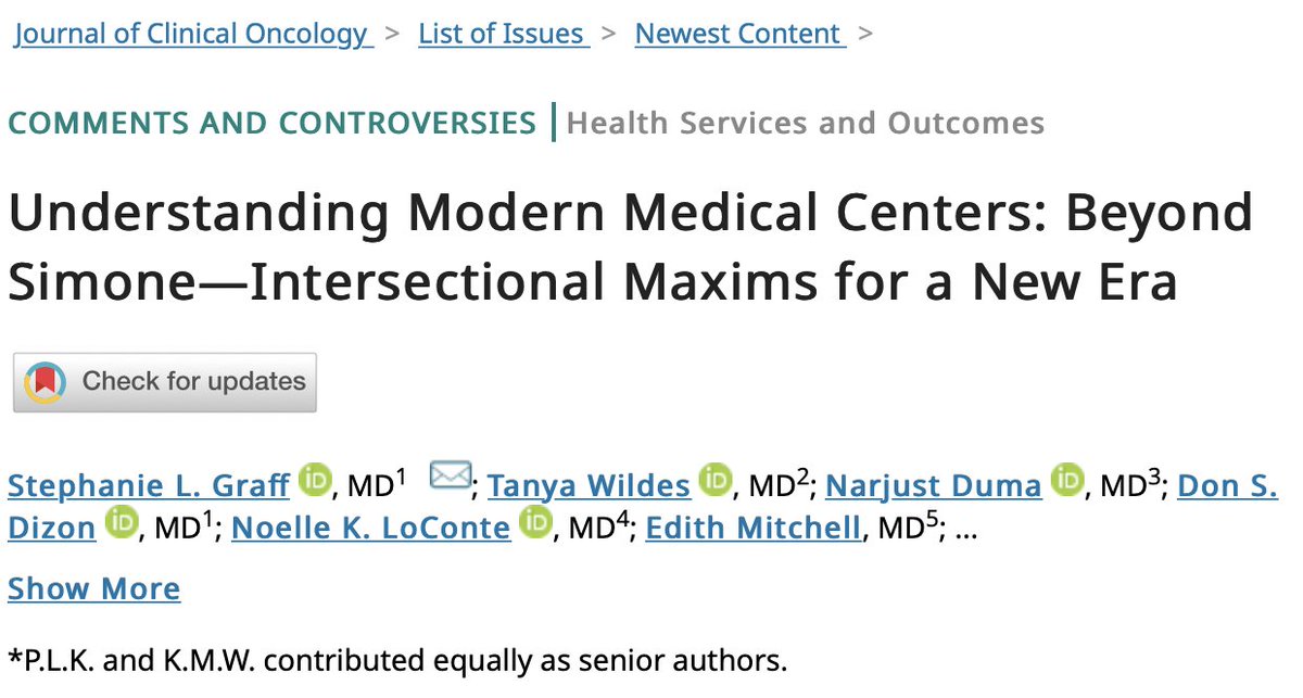 Qasim Hussaini, MD (@qasimhussainimd) on Twitter photo Phenomenal work by our 1st yr <a href="/hopkinskimmel/">Johns Hopkins Kimmel Cancer Center</a> fellow & former <a href="/GWSMHS/">GW SMHS</a> chief resident Dr <a href="/LauraLinville3/">Laura Linville</a> in leading (what should be required) discussion on new intersectional maxims for understanding modern medical centers under Dr <a href="/PamelaKunzMD/">Pamela Kunz, MD, FASCO</a> mentorship.
ascopubs.org/doi/full/10.12… Phenomenal work by our 1st yr <a href="/hopkinskimmel/">Johns Hopkins Kimmel Cancer Center</a> fellow & former <a href="/GWSMHS/">GW SMHS</a> chief resident Dr <a href="/LauraLinville3/">Laura Linville</a> in leading (what should be required) discussion on new intersectional maxims for understanding modern medical centers under Dr <a href="/PamelaKunzMD/">Pamela Kunz, MD, FASCO</a> mentorship.
ascopubs.org/doi/full/10.12…