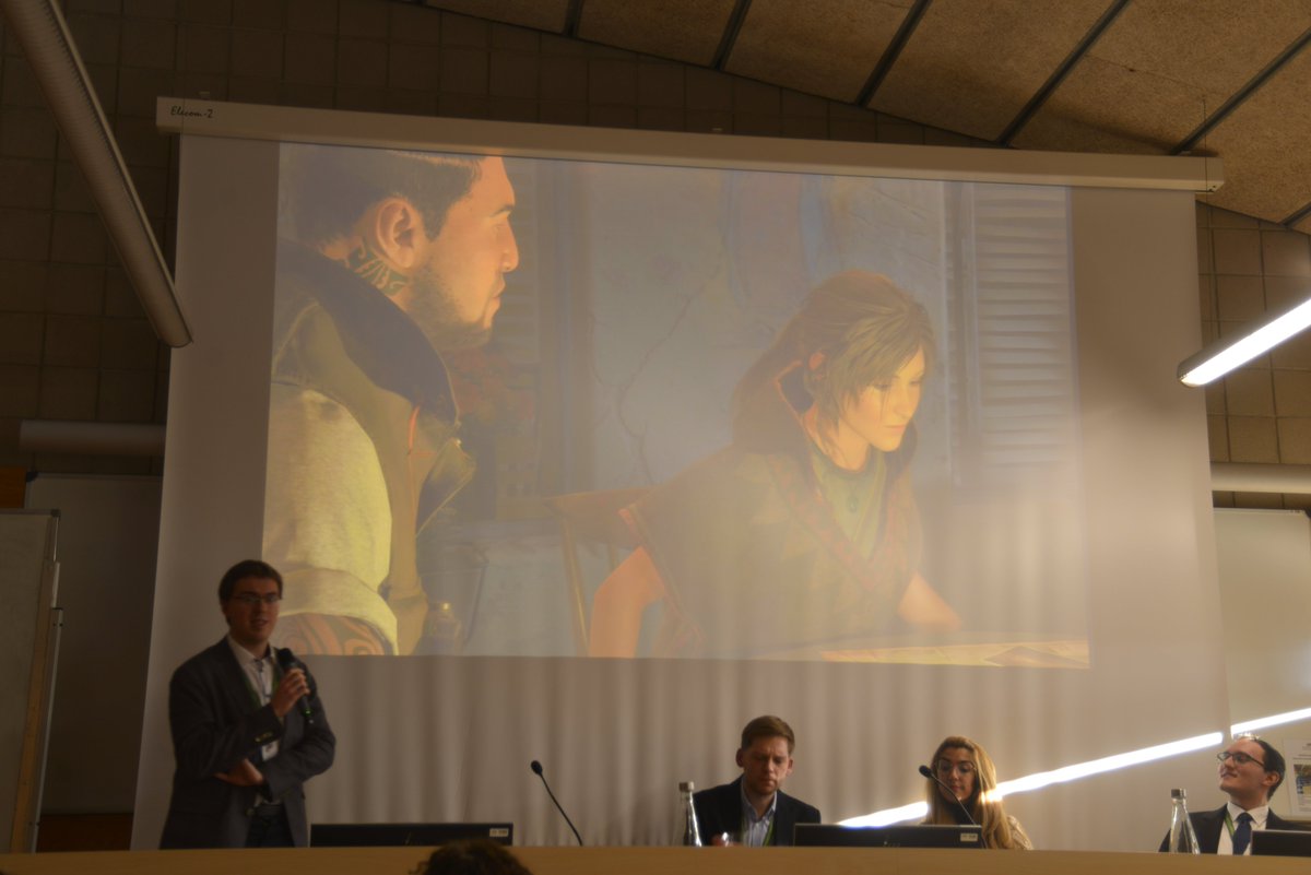 TransmediaCat's tweet photo. #Fun4All6 Last speaker of the panel: #DominikKudła used an eye-tracker in order to compare three different localised versions of Shadow of the Tomb Rider. #Localisation #Localization https://t.co/UD6IukUt4f