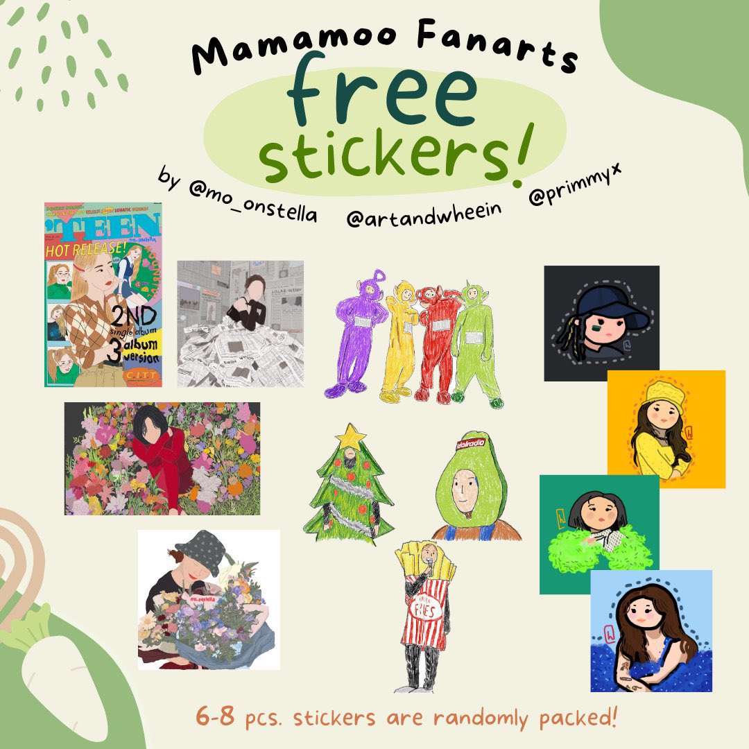 mo_onstella's tweet photo. hi everyone, we (me, @primmyx, &amp; @artandwheein) are giving away free sticker packs of our mamamoo fanarts! 

actual location will be announced on feb 12, however we’ll go private on that day (to avoid overcrowding) so better follow us for updates ☺️

#MAMAMOOinPH #MYCONinMNL https://t.co/awmsTVKSrU