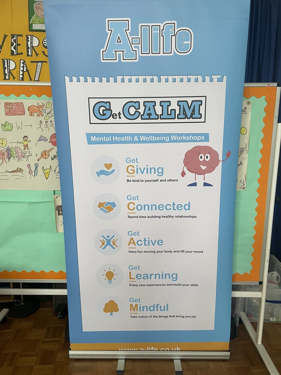 Great to have @A_lifeltd in school today running engaging workshop activities on health and well-being, kicking off ‘Children’s Mental Health Week’ next week.