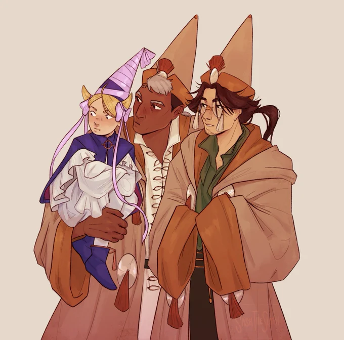 New found family dynamic  a witch, a guy who lost his memories, and the child that took those memories#witchhatatelier #Δ帽子 