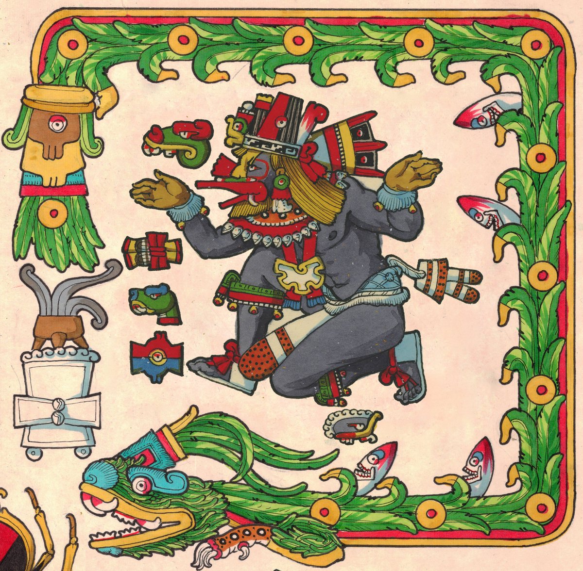 MiCorazonMexica's tweet photo. (1/2)
The Four Tezcatlipoca are the Lords of the Four Directions. As divinities of space, They are also patrons of time, protectors of the four years of the traditional calendar https://t.co/nQ1VZQ9eXy