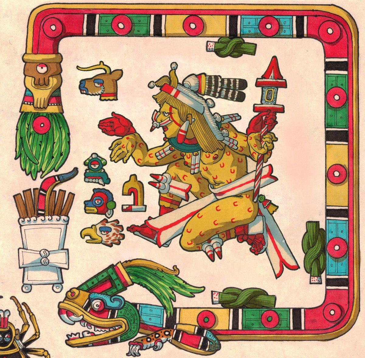 MiCorazonMexica's tweet photo. (1/2)
The Four Tezcatlipoca are the Lords of the Four Directions. As divinities of space, They are also patrons of time, protectors of the four years of the traditional calendar https://t.co/nQ1VZQ9eXy