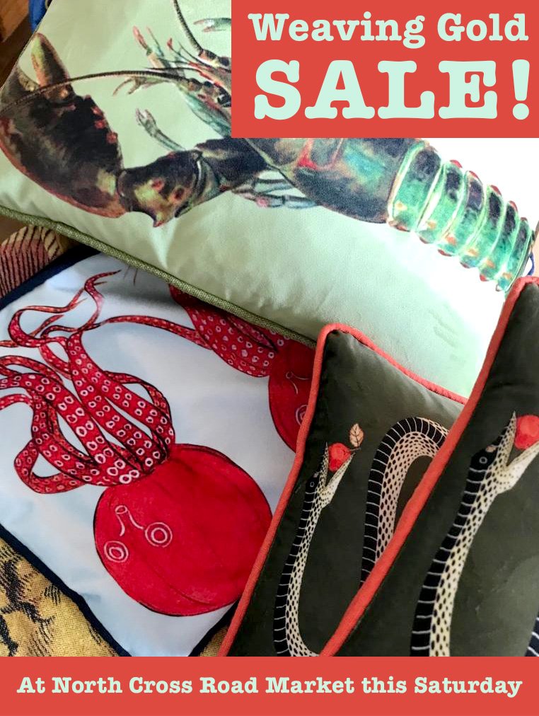 Weaving Gold Sale Saturday 4th February 2023 at North Cross Rd Market. Beautiful cushions at a great price for a little treat or for a perfect present. Weather's going to be good so see you there! #cushions #housewarminggifts #valentinesgifts #northcrossroadmarket #eastdulwich