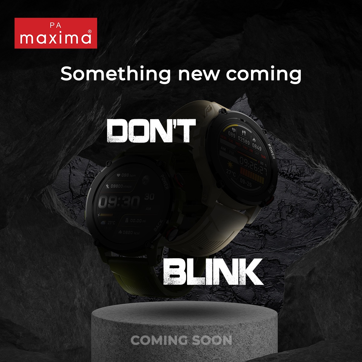 maxima_watches's tweet photo. You cannot miss on this!
Keep your eyes wide open to so that you don't miss on our new smartwatch.
.
.
#NewLaunch #X4+ #ComingSoon #SmartWatchLaunch #StayTuned #WatchOut #BeSmartWearSmart #SKY #SuryakumarYadav #MaximaSmartWatches #SmartWatches #BeUnstoppable #Maxima https://t.co/XI6kgQ3MUZ