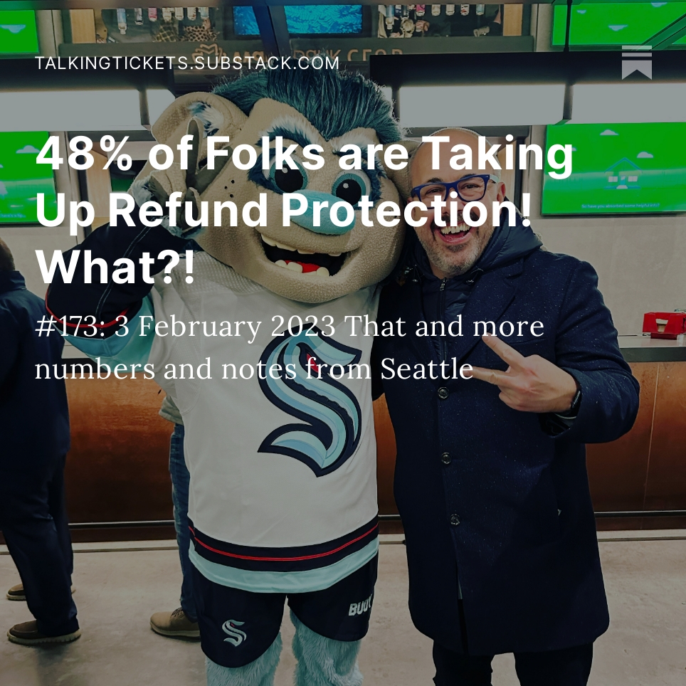 dave_wakeman's tweet image. This week&apos;s &apos;Talking Tickets&apos; newsletter hits on my trip to Seattle for @intixassoc #intix2023. We talk #tickets and I use @T_J_Chambers&apos;s piece to jump off and share some thoughts on the industry. #marketing #branding #sales 

talkingtickets.substack.com/p/48-of-folks-…