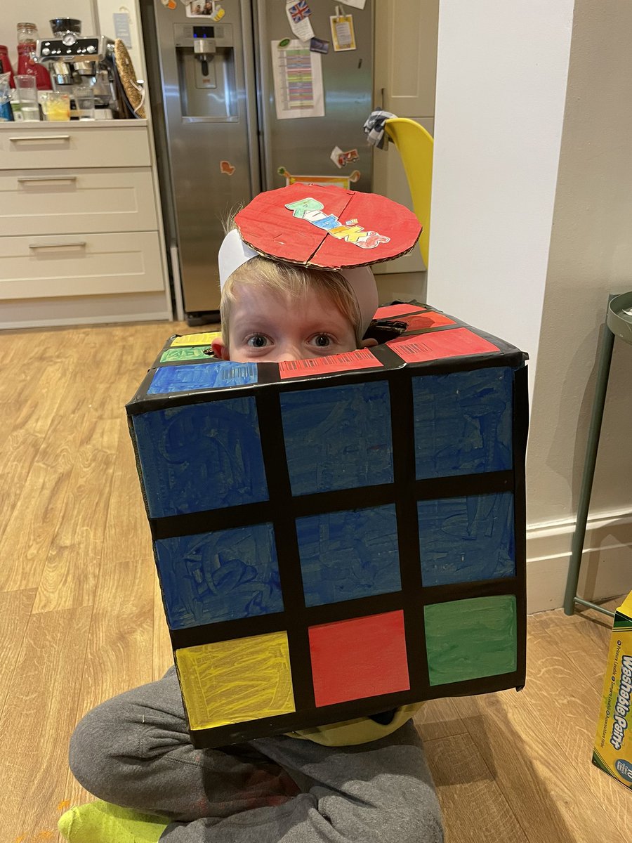 A <a href="/Rubiks_Official/">Rubik's</a> inspired costume for Number day for <a href="/NSPCC/">NSPCC</a> at <a href="/BeaverRoad_Pri/">Beaver Road Primary School</a> - one of my more bonkers but brilliant ideas….