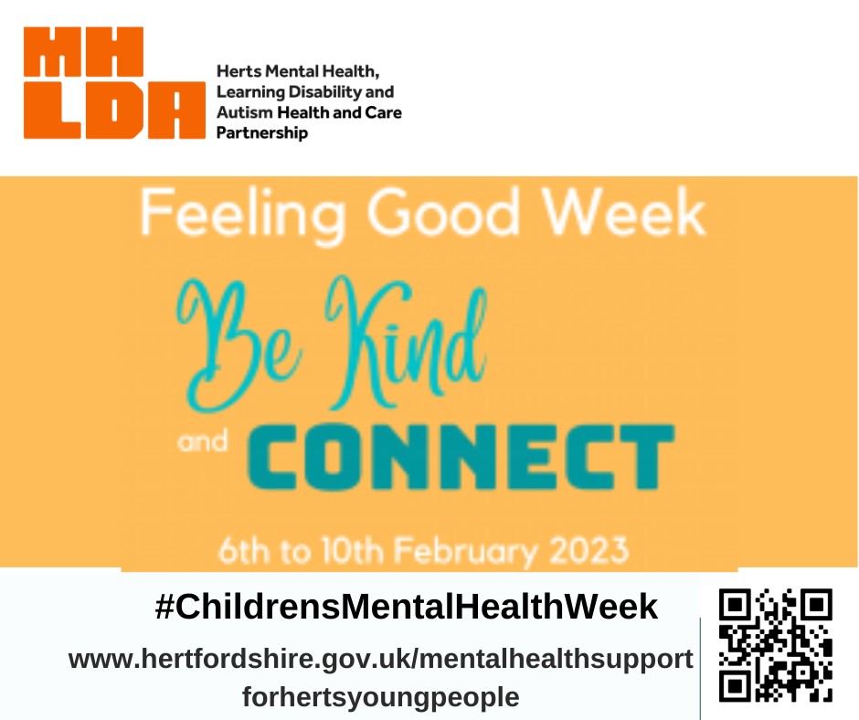 HPFT_NHS's tweet photo. Proud to support #ChildrensMentalHealthWeek - so important to have positive connections & feel comfortable talking & asking for help. #FeelingGoodWeek grants are promoting positive relationships & kindness @HCNHSTrust @JustTalkHerts @hertscountycouncil @JustTalkHerts https://t.co/PILrnng7UH
