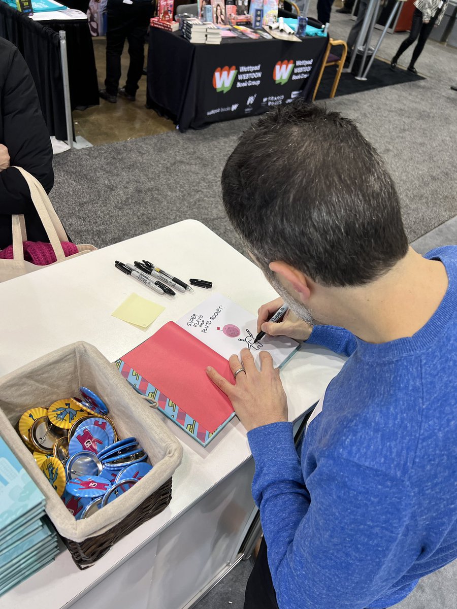 TundraBooks's tweet image. Join the line for a personalized copy of #PlutoRocket by author and illustrator @PaulGilligan10! #OLASC
