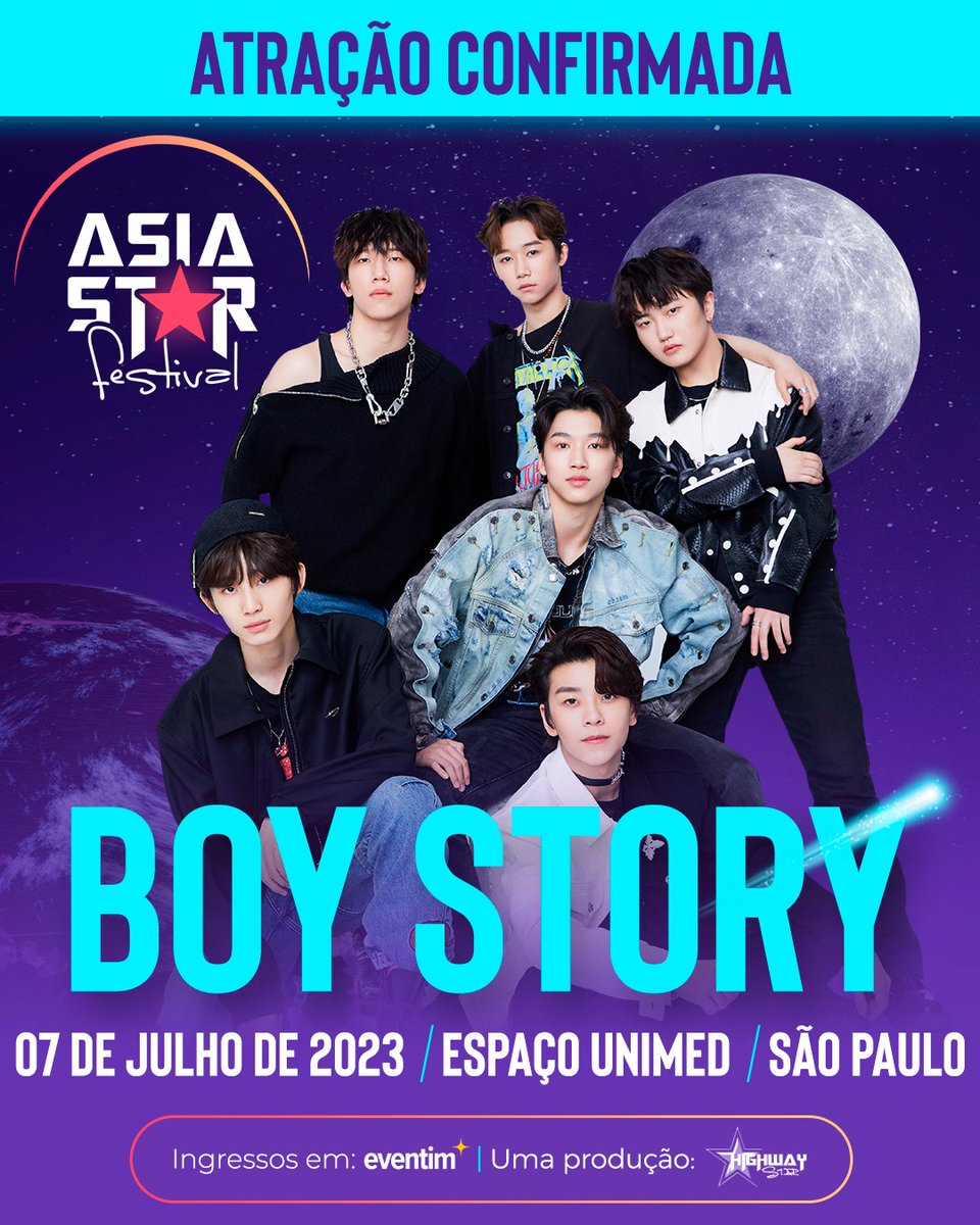 BOY STORY NO ASIA STAR FESTIVAL

A segunda atração do nosso festival é o boygroup chinês <a href="/BOYSTORY_WORLD/">BOY STORY</a>!

Saiba mais sobre o festival em nosso site:

🔗hwstar.com.br/eventos/asia-s…

#AsiaStarFestival #ASFestival #AsiaStarFestivalXBoyStory