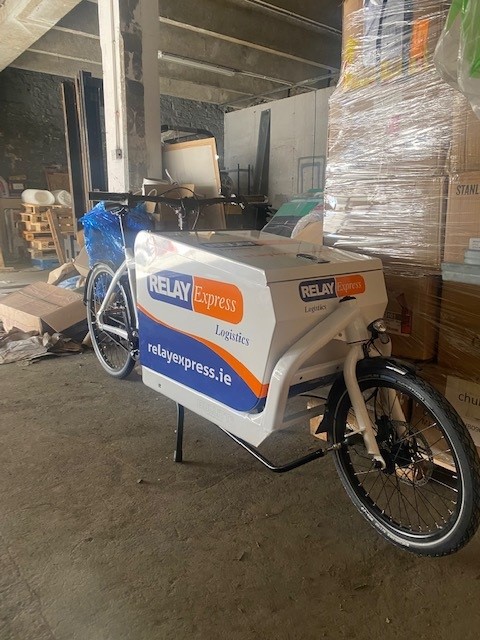 RelayExpressLtd's tweet photo. We are delighted to announce the launch of another brand new Relay Express BULLIT ecargo bike in Dublin city! Our new ecargo bike is almost ready to hit the streets and help reduce traffic congestion and emissions, while helping us to deliver goods more efficiently. We are proud https://t.co/SKXtEEs7EI