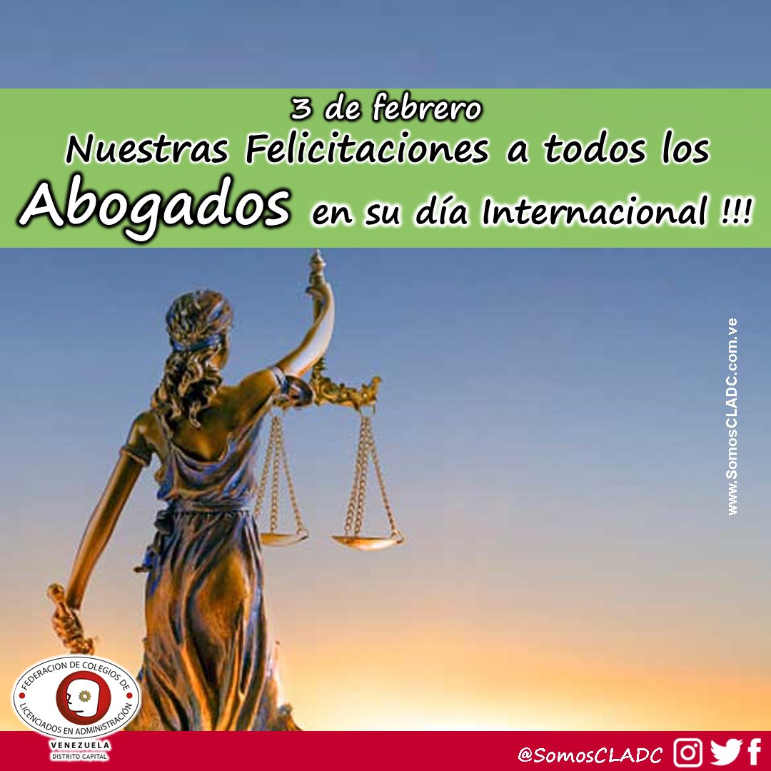 SomosCLADC's tweet photo. #CLADC felicita a los Abogados en su día Internacional…

#3feb #abogados #diaIntldelAbogado https://t.co/DFFq2QGkhs