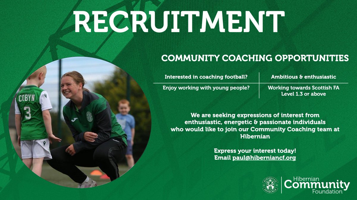 We are looking for enthusiastic &amp; energetic people to grow our Community Coaching team. ⚽️
Benefits include;
👕 Branded Coaching Apparel.
📚 funding &amp; support through Coach Education.
💷 competitive rates of pay.
Interested?Complete &amp; return the form below
forms.gle/EZU8gRzDAJSL4W…