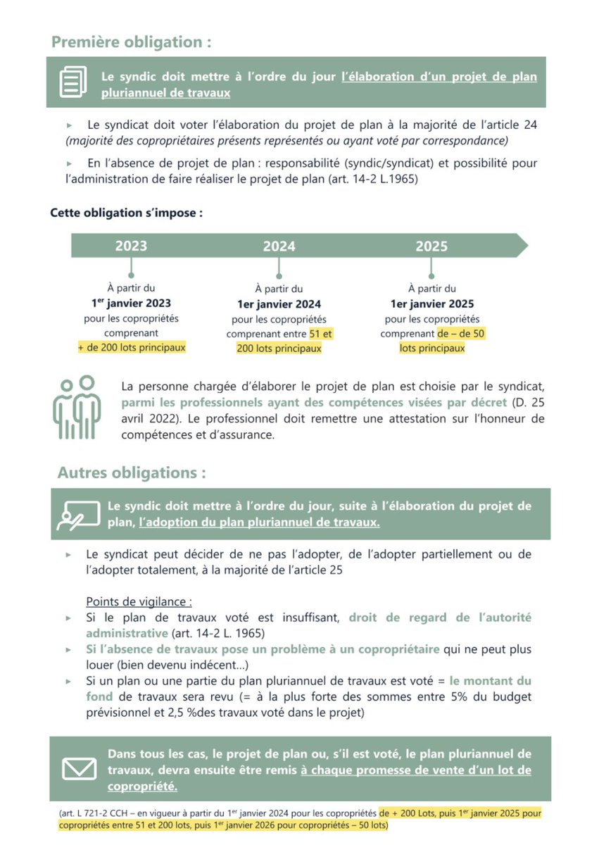 #obligation plan de #travaux #copropriete