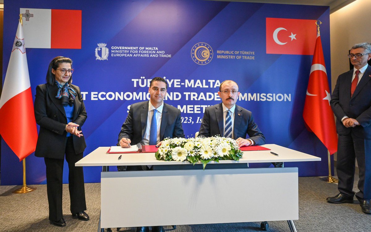 DeputyPMIanBorg's tweet photo. Together with Trade Minister @mehmedmus 🇹🇷 we convened the Second Session of the Turkish-Maltese Joint Economic &amp; Trade Commission, in Istanbul. We look forward to strengthen  our bilateral collaboration &amp; facilitate further trade and investments. https://t.co/HjN1aGqB3Q