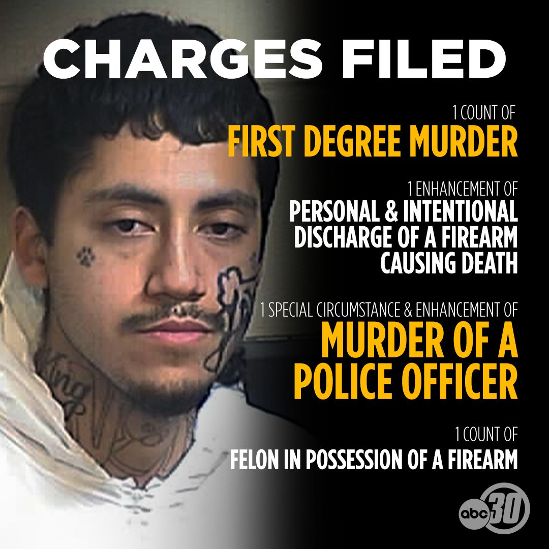 ABC30's tweet photo. ACTION NEWS UPDATE: Nathaniel Dixon, the man accused of shooting and killing 24-year-old Selma Police Officer Gonzalo Carrasco, is due in court today for his arraignment at 8:30 a.m. Friday. Here are his full charges.

Learn more: https://t.co/wMnBnTQU1j https://t.co/KUlPjJmqJ7