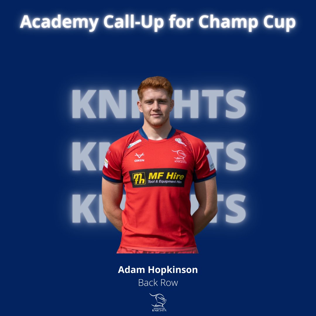 DoncasterKnight's tweet photo. 𝙁𝙤𝙪𝙧𝙩𝙝 𝘼𝙘𝙖𝙙𝙚𝙢𝙮 𝙋𝙡𝙖𝙮𝙚𝙧 𝘾𝙖𝙡𝙡𝙚𝙙 𝙐𝙥 𝙛𝙤𝙧 𝘾𝙪𝙥 ⚔️

We are excited that another @DKAcademy_ player - Adam Hopkinson - has been called up to the Knights and included in the matchday squad for tomorrow's cup fixture.

More info ➡️ https://t.co/1OAgNkuxhT https://t.co/1PChV1U9zw