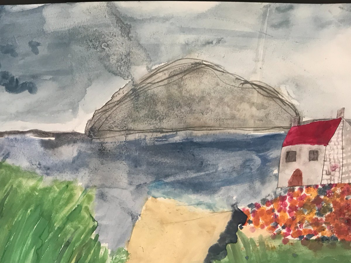 LochardilPS's tweet photo. P7B have been creating beautiful art this term, inspired by Perthshire artist Kate Green.  We focused on unusual colours, directional brush strokes and used her iconic white houses to give scale to our paintings.  Check out our blog to see more examples. https://t.co/hYdGsRMyKy https://t.co/gOexJ68ONx