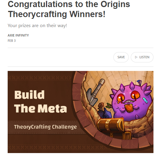0xBushi2's tweet photo. Ehhhhhh!?
Quede entre en los 20 ganadores del #BuildTheMeta #AxieOrigins @AxieInfinity
๐ฅบ๐ฅบ๐ฅบ https://t.co/LqRIJn3et1