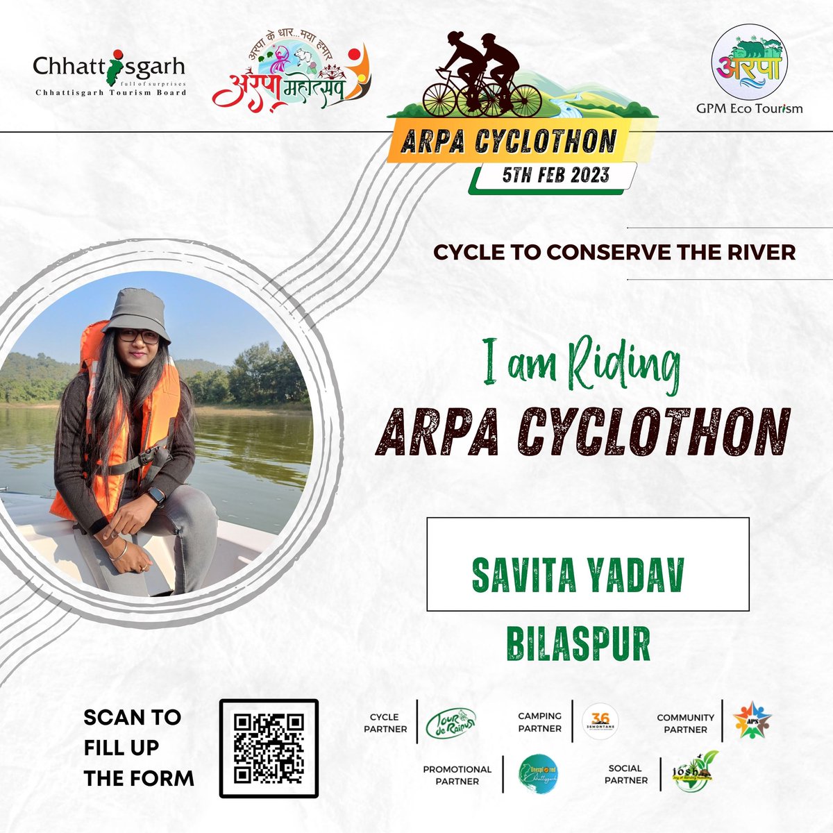GPM_DIST_CG's tweet photo. *Arpa Cyclothon 2023*
_Gaurella-Pendra-Marwahi_
If you also wants to join, do *Register at -* https://t.co/SnACv3LHvw
#arpamahotsav #arpamahotsav2023 #cycling #cyclothone
#cmochhattisgarh #gaurelapendramarwahi #chhattisgarh #gpmdistrict
#riverconservation
#gochhattisgarh https://t.co/ihBD4EWeTg