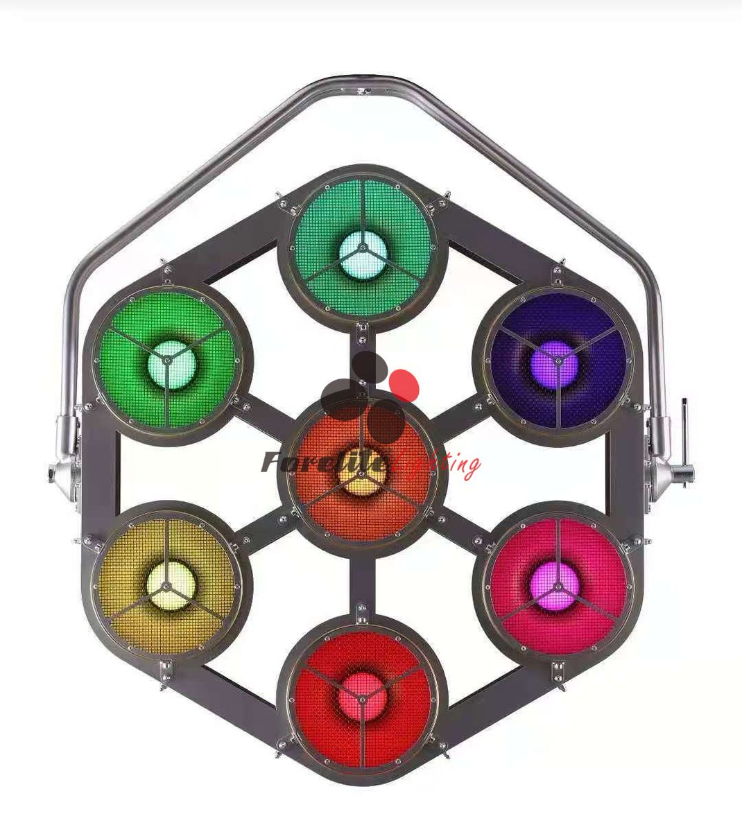 ForeliteLight's tweet image. Light source:7pcs LED, each 30Watt, RGBW 4in1
Led Feature: Pixel control of each LED, each color
Control mode : DMX512 ,Master/Slave , Auto 
Channel: 4/6/12/13/28/40CHs
#forelite #retrolight #effectlight #stageeffectlight #stagelight #djlight #nightclub #guangzhoustagelights