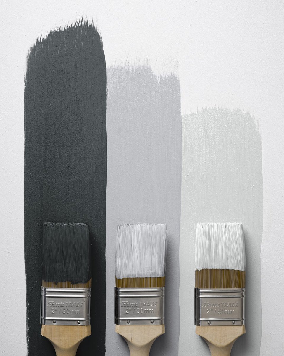 Looking to refresh your space? Try layering these three shades of grey for a harmonious, modern monochromatic scheme. 

(L-R) 🎨 Work Of Art, 🎨Needles &amp; Pins and 🎨Sketchpad from our Crafted by Crown Luxurious Flat Matt collection.

Discover more: bit.ly/3jhx21p