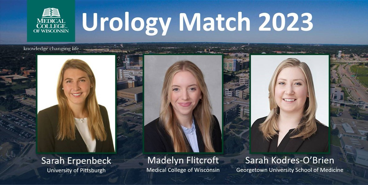 So thrilled to announce our incoming Urology class after yesterday's #AUAMatch2023! Welcome to the family @saraherpenbeck, @skodres, and @maddieflitcroft ! #UroSoMe #matchday2023
